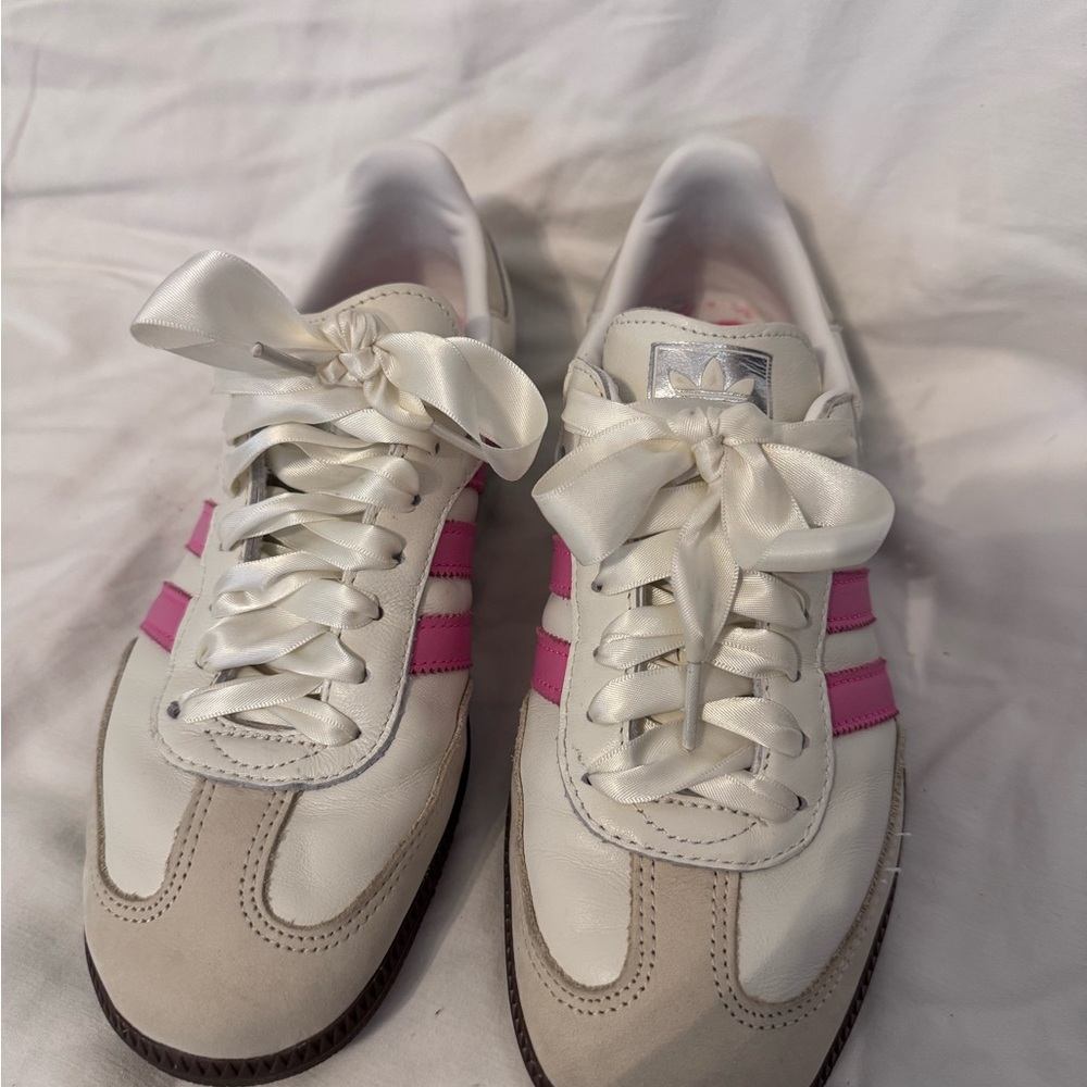 Adidas Samba Women's Cream and Pink Sneakers
